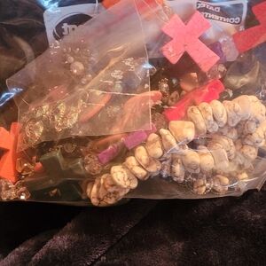 Assorted Beads and Cross Charms